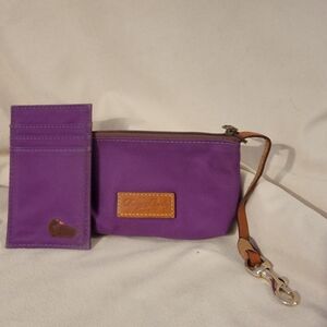 Dooney and Bourke,card holder and small bag with key chain.